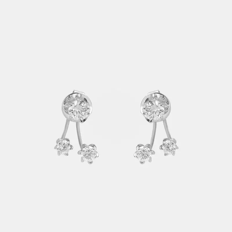 Buttercup Round Diamond Ear Jacket Earrings