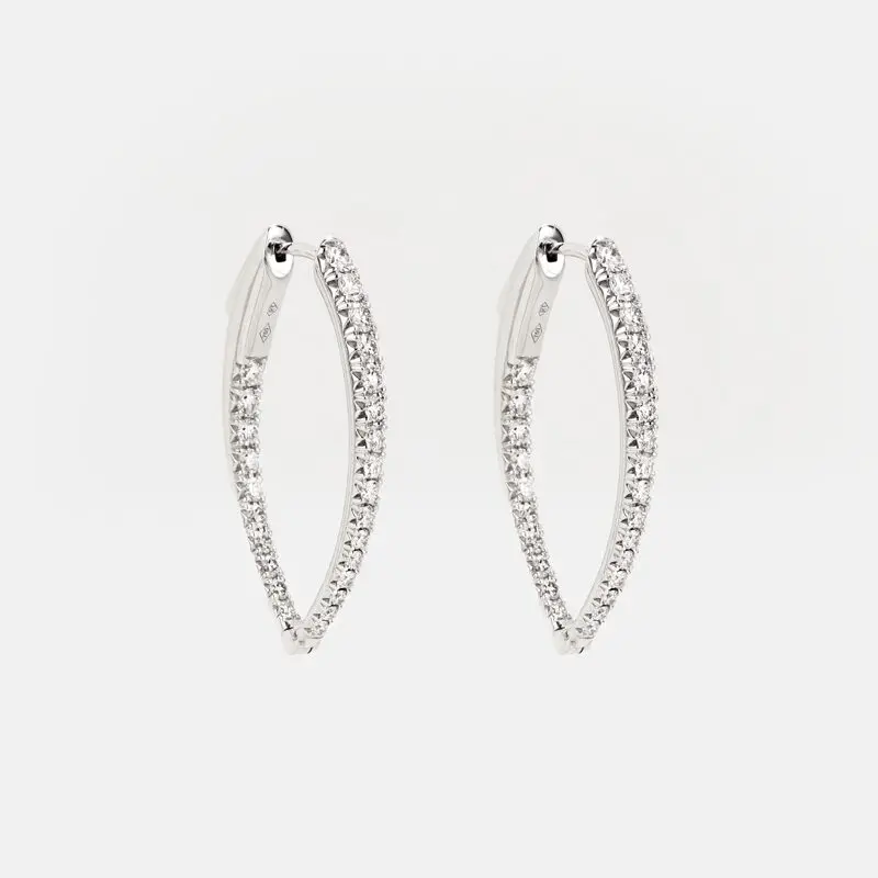 Dante Pointy White Gold Diamond Earrings