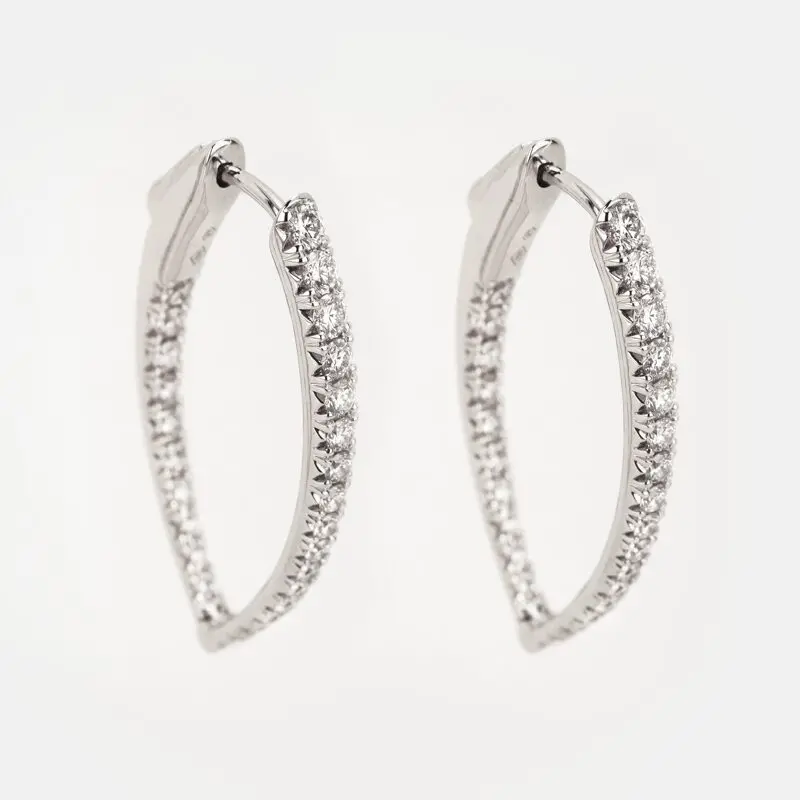 Dante Pointy White Gold Diamond Earrings