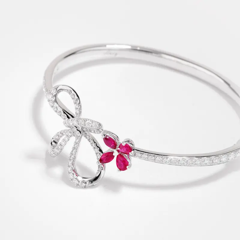 Irisa Pear Shaped Ruby Diamond Bangle