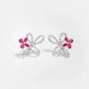 Irisa Pear Shaped Ruby Diamond Earrings