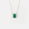 Vespera Green Emerald Diamond Pendant