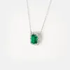 Vespera Green Emerald Diamond Pendant