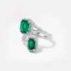 Vespera Octogan Emerald Diamond Cuff Ring