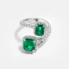 Vespera Octogan Emerald Diamond Cuff Ring