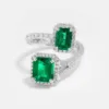 Vespera Octogan Emerald Diamond Cuff Ring