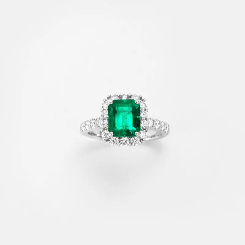Vespera Octogan Emerald Diamond Ring