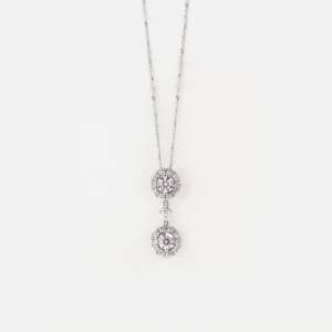 18K White Gold Larry's Ideal Cut Lazare Diamond Pendant Amara Dangling Lazare Round Diamond Pendant