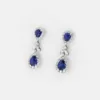 Amara Pear Shaped Sapphire Diamond Dangling Earrings