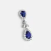Amara Pear Shaped Sapphire Diamond Dangling Earrings