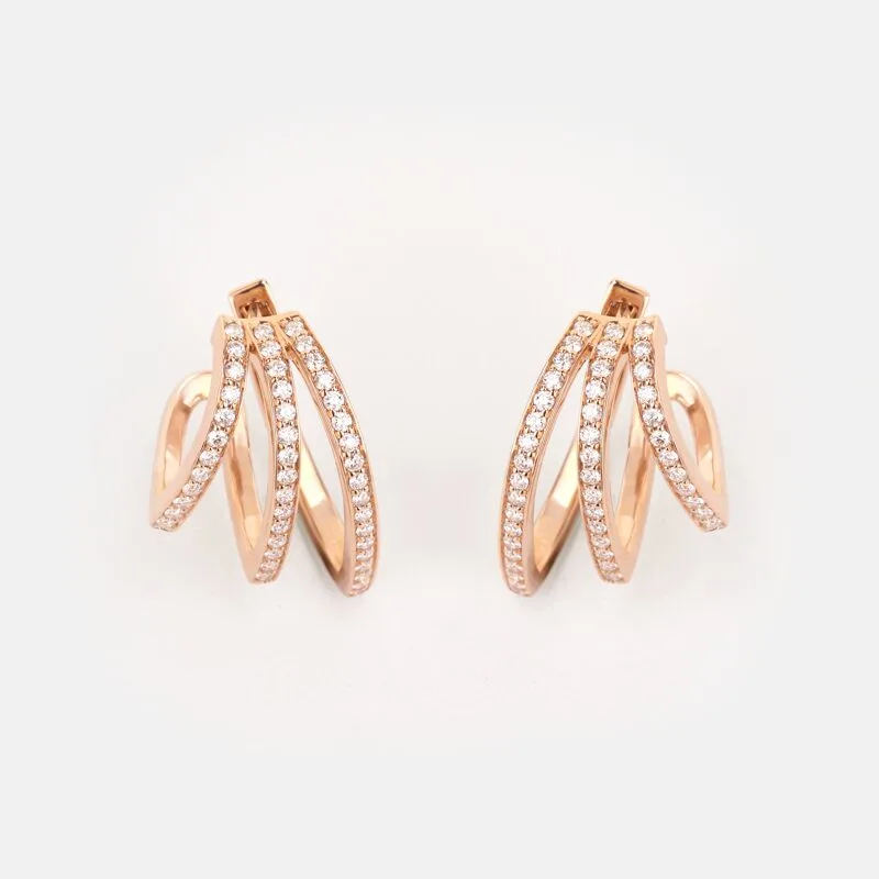 Dante Trio Rose Gold Diamond Earrings