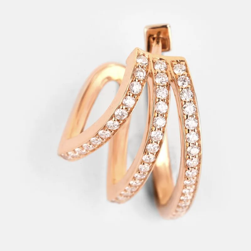 Dante Trio Rose Gold Diamond Earrings