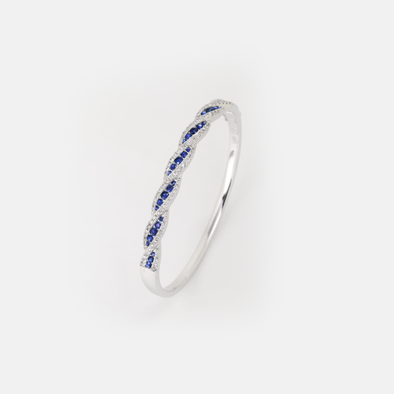 Elara Sapphire Diamond Bangle
