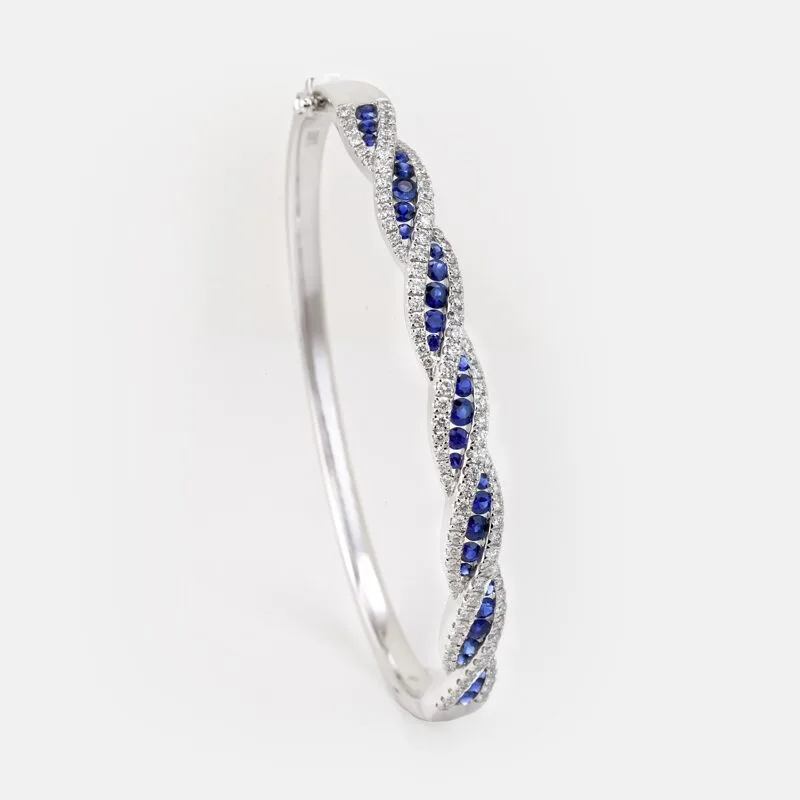 Elara Sapphire Diamond Bangle