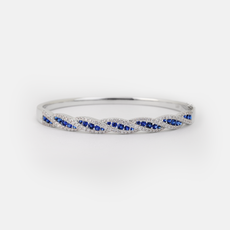 Elara Sapphire Diamond Bangle