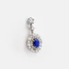 Vespera Duo Gold Oval Sapphire Diamond Dangling Earrings