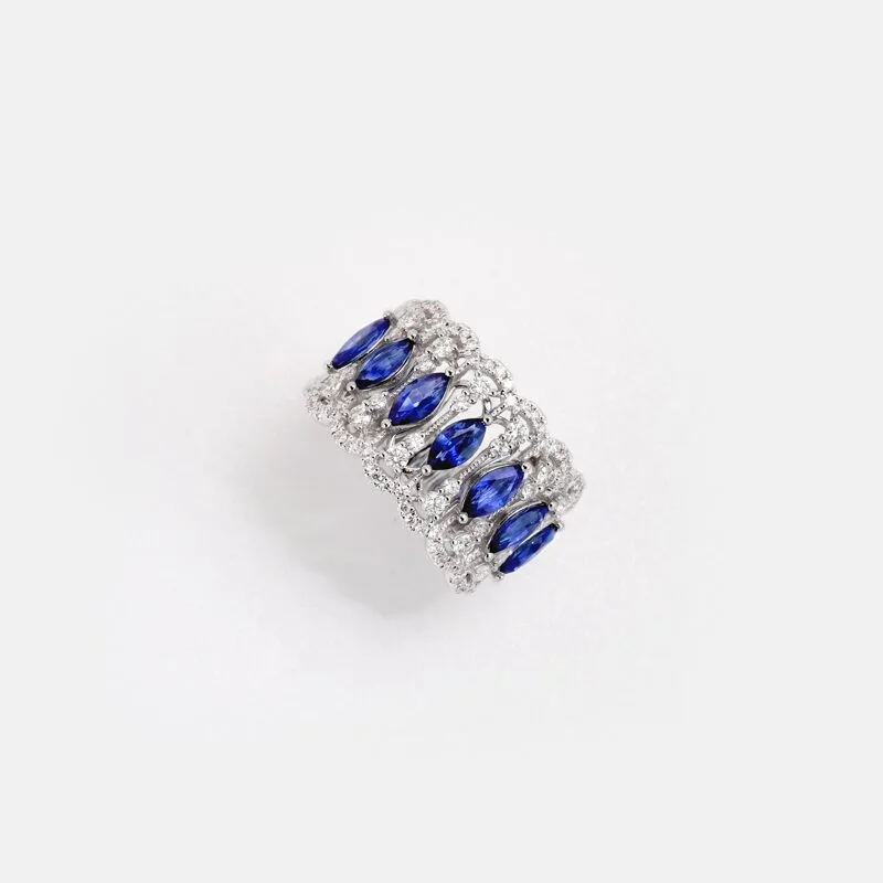 Vespera Marquise Cut Sapphire Diamond Ring