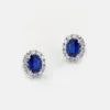 Vespera Oval Shaped Sapphire Diamond Earrings