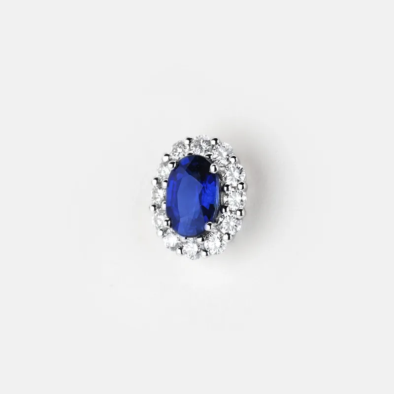 Vespera Oval Shaped Sapphire Diamond Earrings