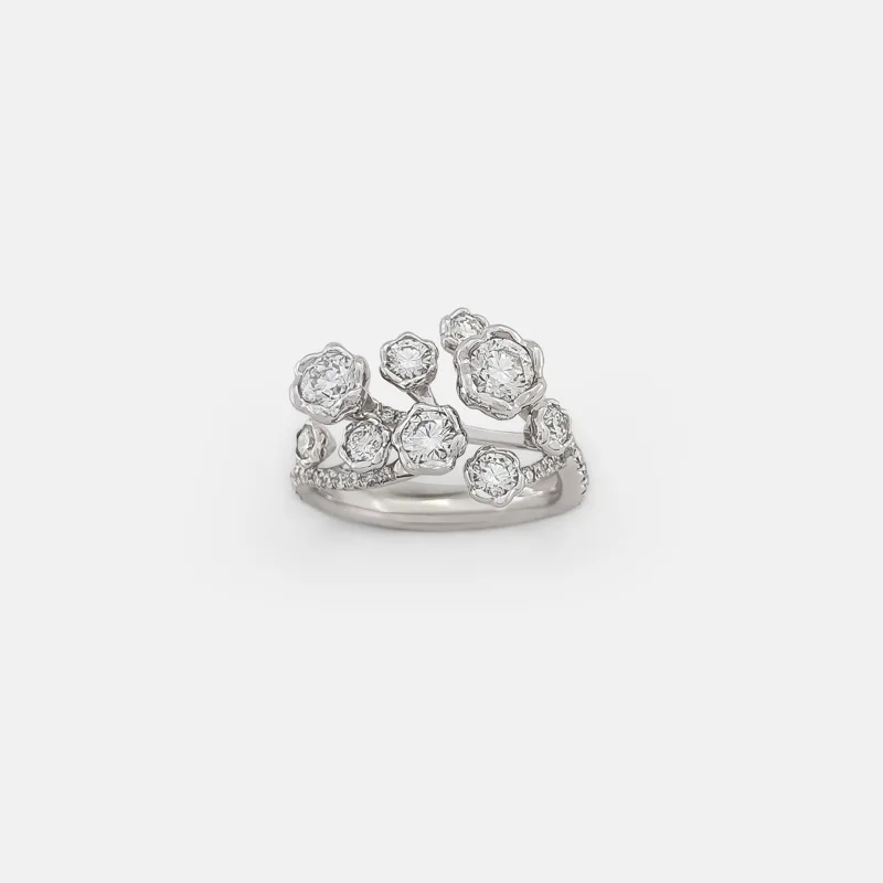 Buttercup Cluster Round Diamond Ring