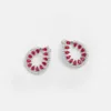 Dante Pear Shaped Ruby Diamond Earrings