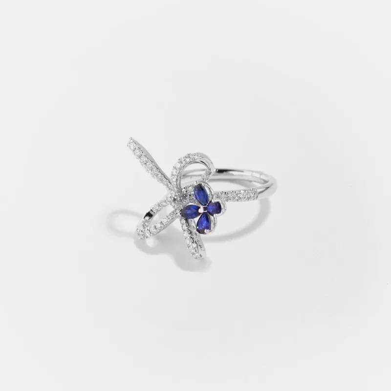 Irisa Pear Shaped Sapphire Diamond Ring