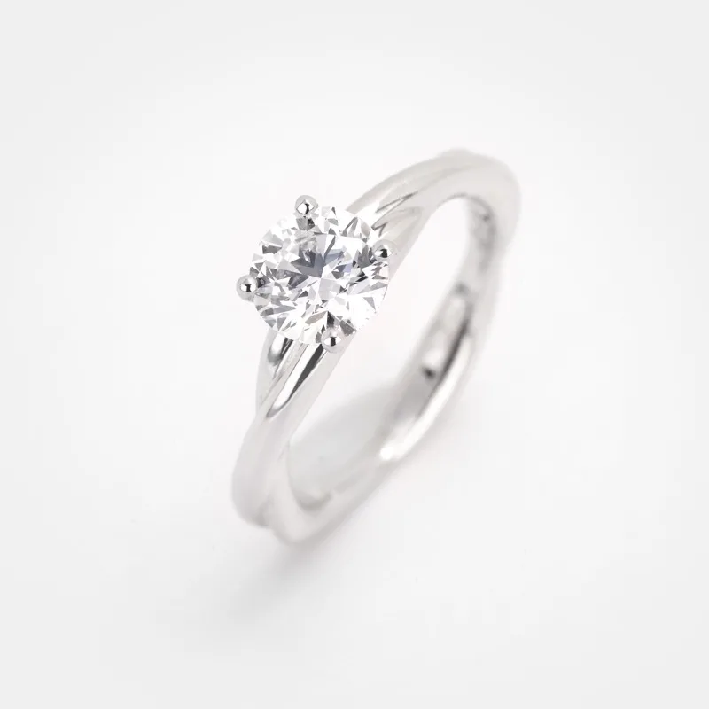 Lazare Solitaire Twisted Band Diamond Ring