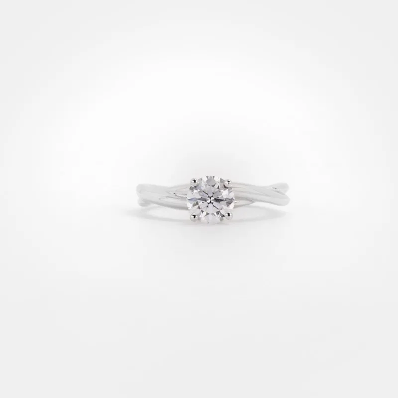 Lazare Solitaire Twisted Band Diamond Ring