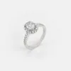 Solitare Oval Halo Diamond Ring
