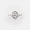 Solitare Oval Halo Diamond Ring