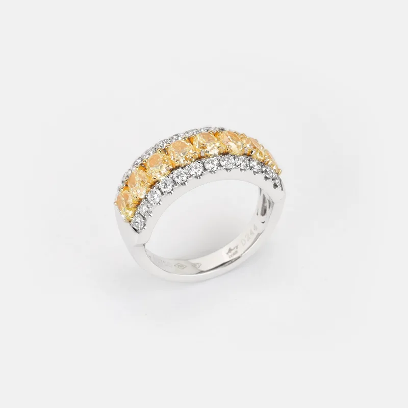 Vespera Fancy Yellow Diamond Diamond Half Eternity Ring