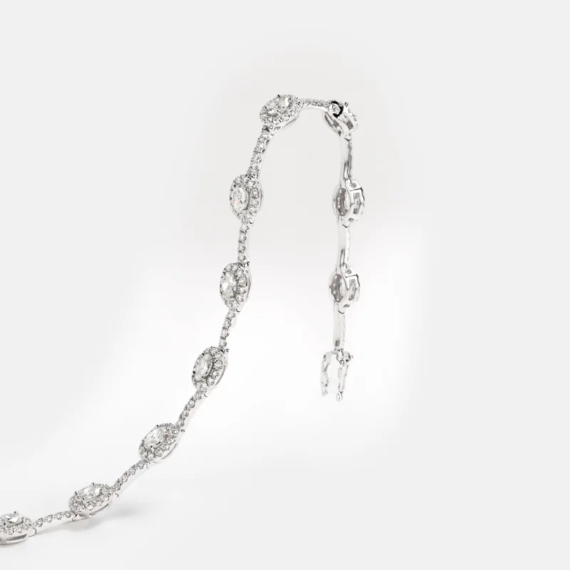 Vespera Oval Round Diamond Bracelet