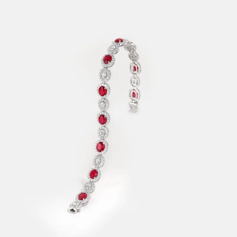 Vespera Oval Ruby Diamond Bracelet