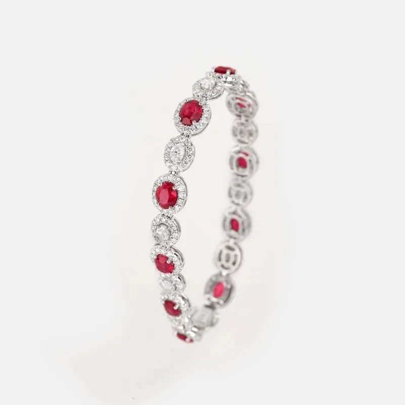Vespera Oval Ruby Diamond Bracelet