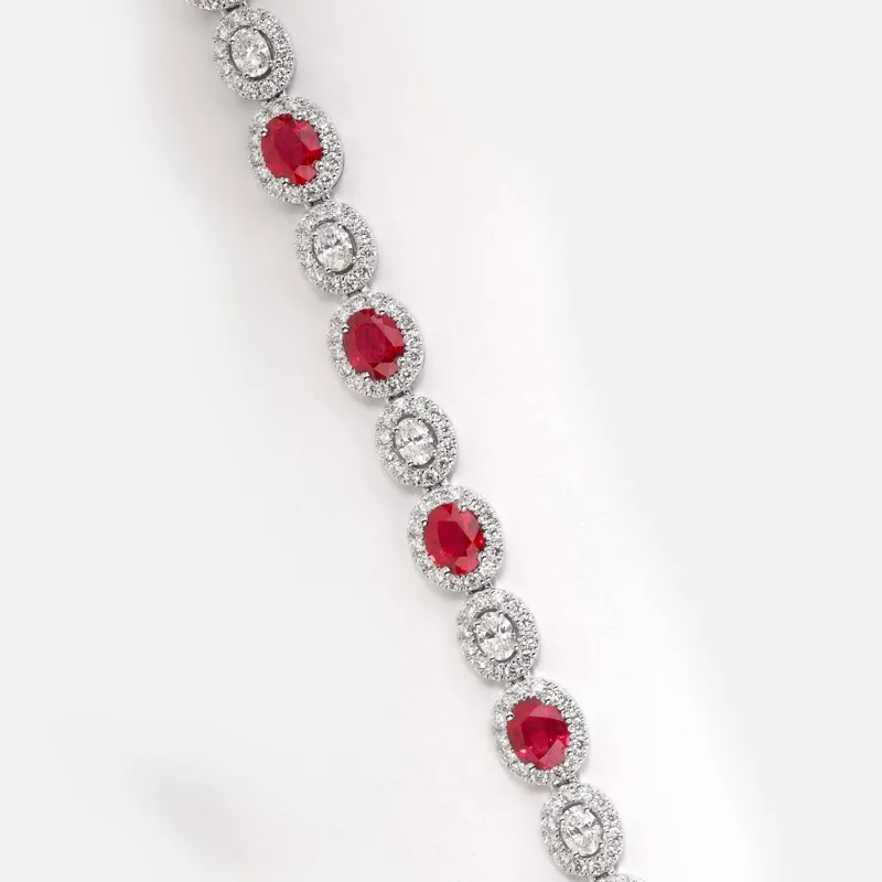 Vespera Oval Ruby Diamond Bracelet