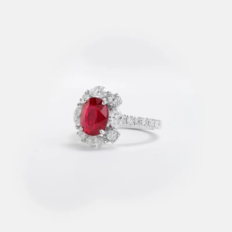 Vespera Oval Ruby Diamond Ring