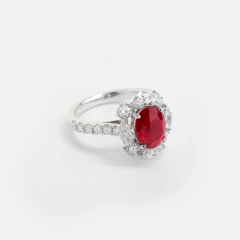Vespera Oval Ruby Diamond Ring