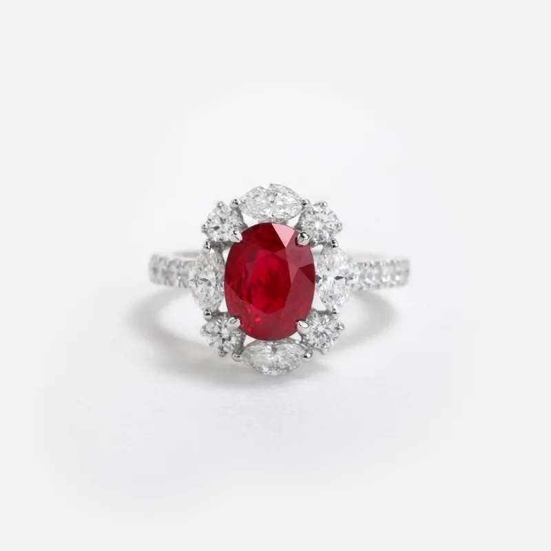 Vespera Oval Ruby Diamond Ring