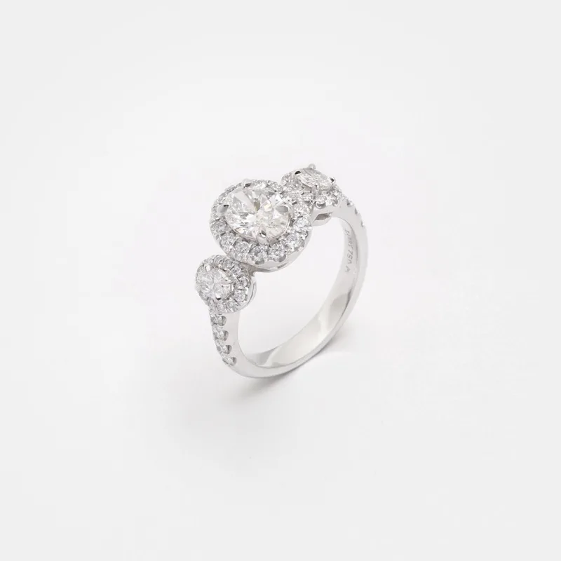 Vespera Oval Shaped Cluster Diamond Ring