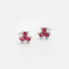Vespera Pear Shaped Ruby Diamond Earrings