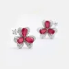 Vespera Pear Shaped Ruby Diamond Earrings