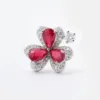 Vespera Pear Shaped Ruby Diamond Earrings