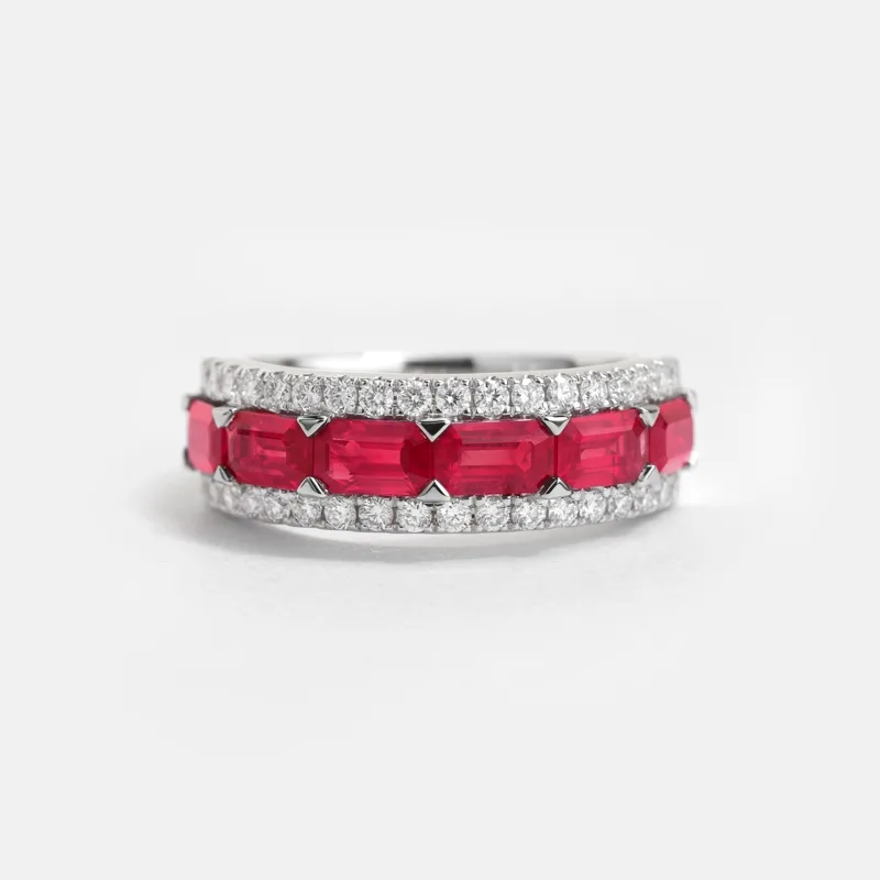 Vespera Ruby Half Eternity Ring