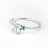 Irisa Pear Shaped Emerald Diamond Bangle