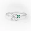 Irisa Pear Shaped Emerald Diamond Bangle