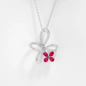 PE0000744 54_1 Irisa Pear Shaped Ruby Diamond Pendant