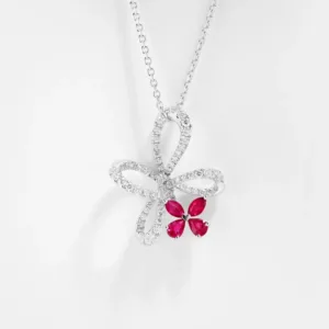 Irisa Pear Shaped Ruby Diamond Pendant