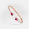 Vespera Pear Shaped Ruby Round Diamond Bangle