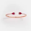 Vespera Pear Shaped Ruby Round Diamond Bangle