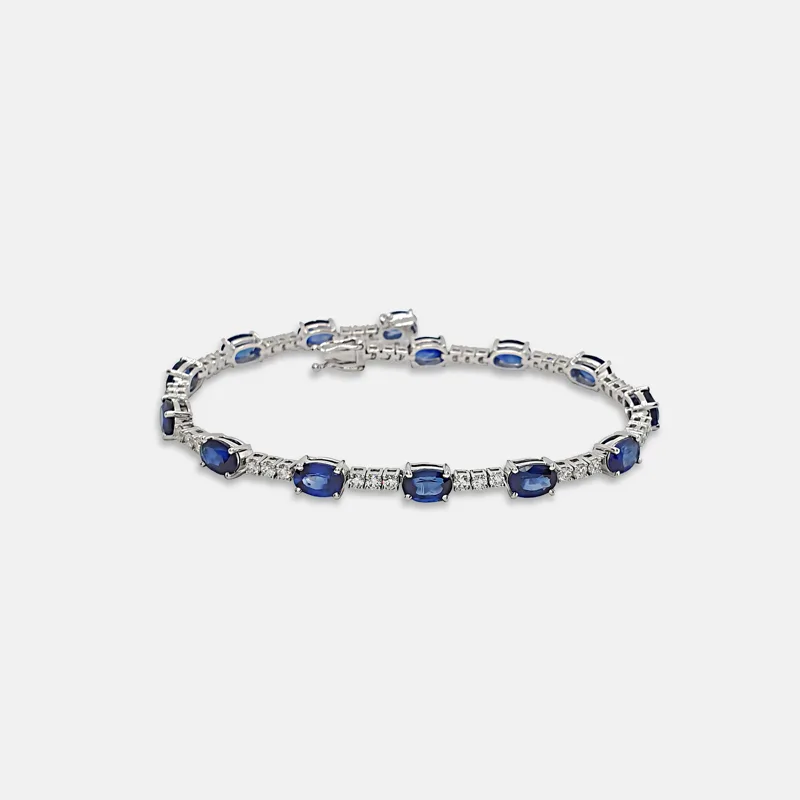 Elara Oval Shaped Sapphire Diamond Bracelet